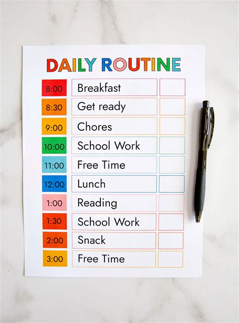 Daily Schedule .